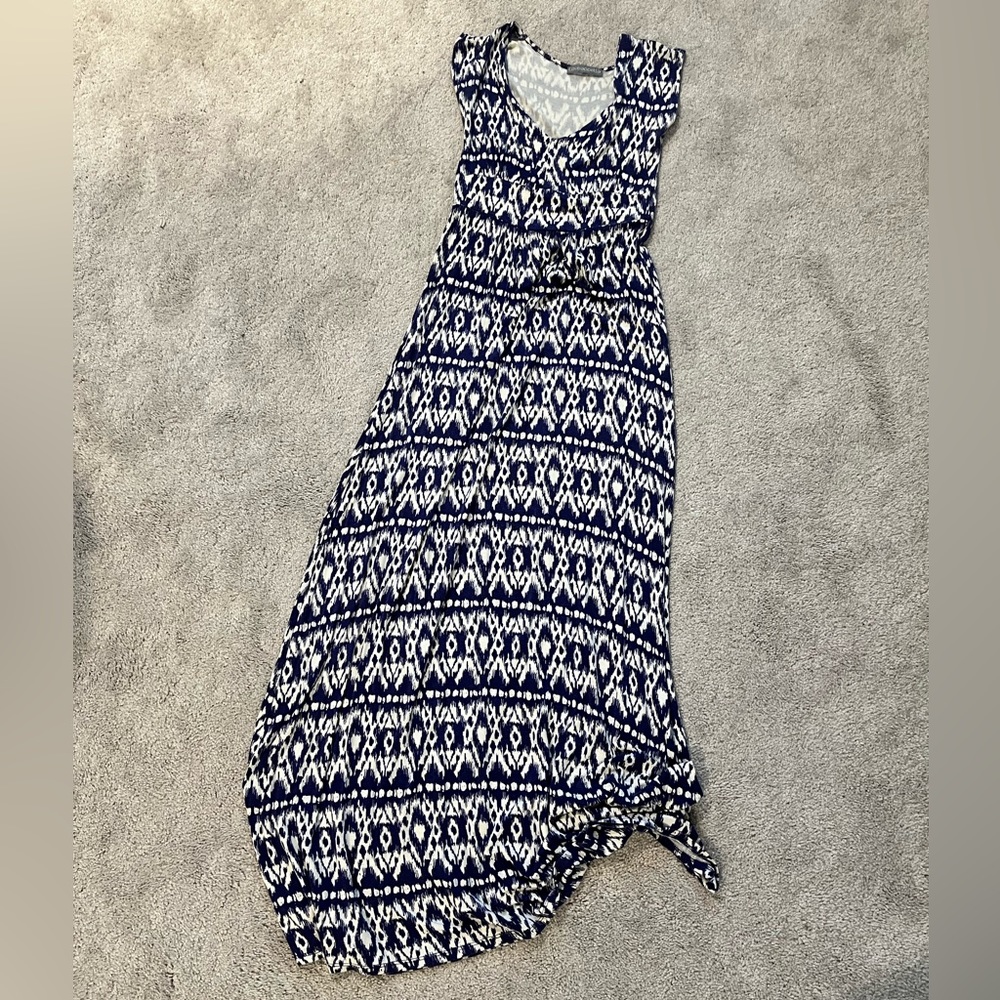 Blue Patterned Maxi Dress